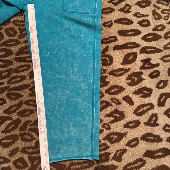 NEW HABITAT Pull on terry cloth pants Womens L turquoise blue Beach loungewear - Picture 13 of 15
